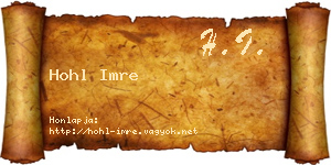 Hohl Imre névjegykártya