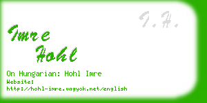 imre hohl business card